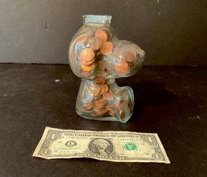 Original Charles Schultz Snoopy Dog Bank Filled With Pennies
