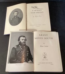 2 Vintage Hard Cover Books Grant Moves South By B. Cation & Captain Sam Grant By L. Lewis