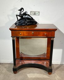 French Empire Style Mirror Hall Table With Drawer By CENTURY