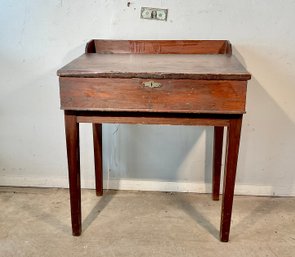 Vintage Pine Accountants Desk Slanted Lift Top