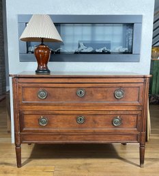 Antique Louis XVI French Walnut Two Drawer Commode