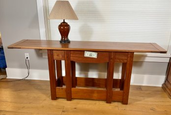 Vintage Handcrafted Architectural  Teak Refractory Table Unique Craftsmanship
