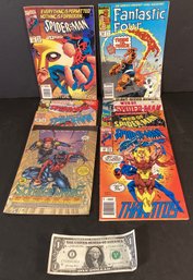 8 Vintage Comics 7 Spiderman And 1 Fantastic Four