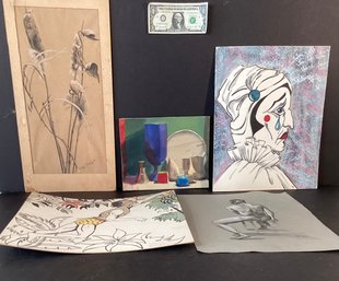 5 Eclectic Art  Items, Differing Images, Great Selection