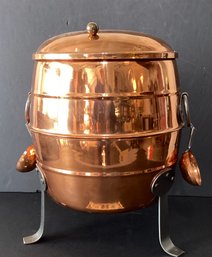 Large Handmade Svensk Copper Cider Urn With 2 Copper Cups