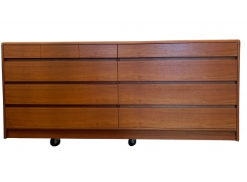 Labeled Nordisk Andels Eksport Mid Century 10 Drawer Teak Chest