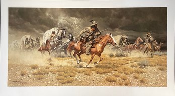 Original Frank McCarthy Signed & Numbered Lithograph  Titled SPOOKED 1986, 318/1400