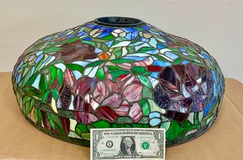 Large Leaded Stain Glass Lamp Shade