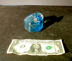 Vintage Blue Glass  Inkwell
