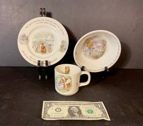 Beatrix Potter 3 Piece Childs Set By Wedgood  ( Mrs. Tiggy Winkle