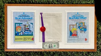 Vintage Be An Astronaut/be A Policeman With 1985 Signed Patent  Certificate