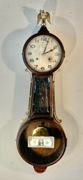 Large Size Antique Ansonia Mahogany Time & Strike Banjo Clock
