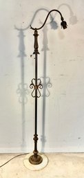 Antique Art Nouveau Brass & Cast Iron Floor Lamp Circa 1920s