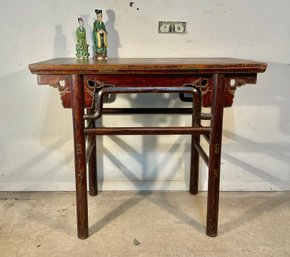 Small Antique Chinese Carved &  Painted Altar Table