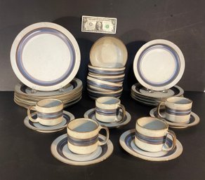 26 Pcs. Horizon Blue Stoneware Dinnerware By Otagiri