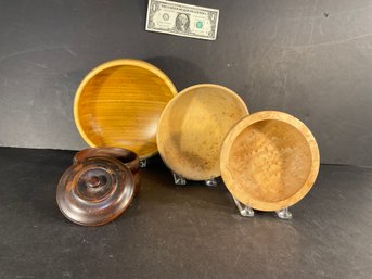 Vintage Handmade Wood Bowls Etc.