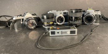 Four  Vintage 35mm SLR Cameras & 2 Lenses