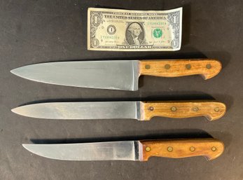 3 Original Alfred Zanger Chefs Knives Full Tang