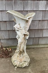 Vintage Concrete Art Nouveau Water Fountain Vase Shape Head