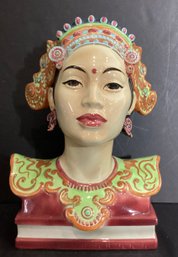 Vintage Bali Bust Of A Lovely Woman With Traditional Headware By Goldschieder Company