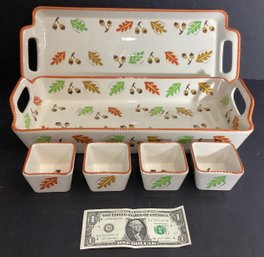 New  Set Of Ceramic Bake Ware And Presentation Items In An Autumn Design