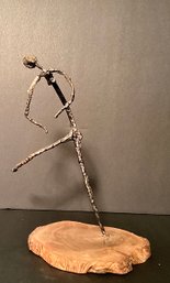 Vintage Brutalist Of A Dancer Urban Metal Sculpture Unsigned