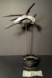 Welded Urban Art Sculpture Composed With A Variety Of Metal Objects !