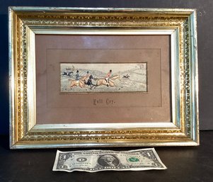 Antique Stevengraph Woven Silk With Gilded Framed Under Glass