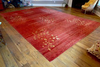 Large 181 X 124 Hand Made Wool & Silk Area Carpet