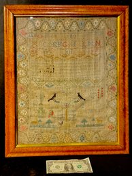 Antique Hand Made Sampler By Ann Wilkson Age 11