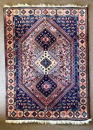 57 X 41 Vintage Yalameh Hand Made Wool Oriental Carpet