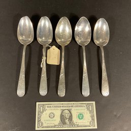 5 Large Kirk & Son Sterling Serving Spoons. #10