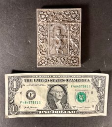Vintage Anglo Indian Solid 900 Silver Card Case #3