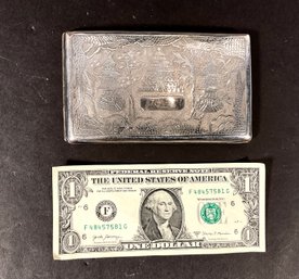 Vintage Chinese Export Solid 999 Silver Card Case #5