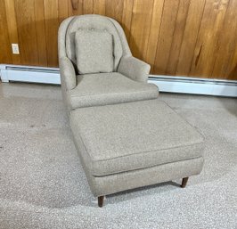 Edward Wormley Inspired Upholstered EZ Chair & Ottoman
