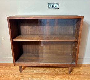 Mid Century 2 Door Walnut Bookcase (B)