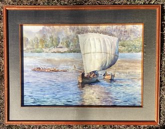 Original TIHANEY Watercolor  Under Glass   Circa 2006