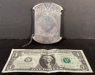 Antique Coin Silver Card Case From 1876 #2