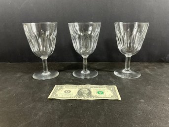 Trio Of Baccarat Lorraine Pattern Wine Glasses