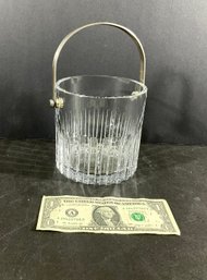 Vintage Baccarat Lorraine Pattern Crystal Ice Cube Bucket With Handle