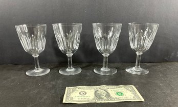 4 Signed Baccarat  Lorraine Pattern Wine Glasses