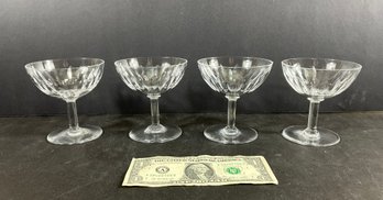 4 Vintage Baccarat Lorraine Pattern Martini Glasses