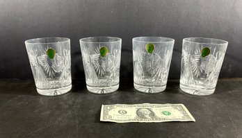 4 Signed Waterford Millennium Pattern Rocks Glasses