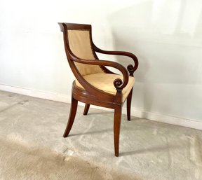 Stylish Empire Regency Upholstered Arm Chair