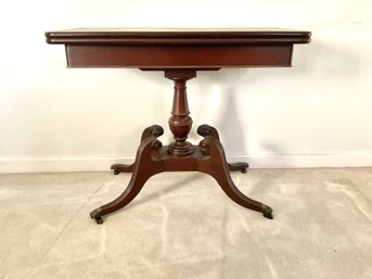 Vintage Solid Mahogany Swivel Top Federal Style Games Table