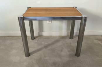 Mid Century Chrome & Teak Table
