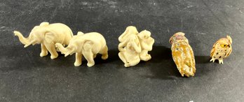 Lot Of 5 Antique Carved Ivory & Bone Figures