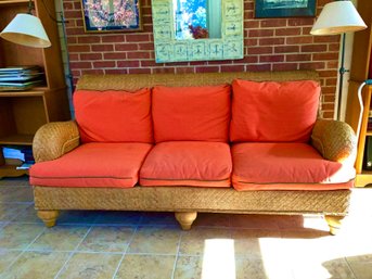 Labeled HENRY LINK Ratten 3 Cushion Sofa