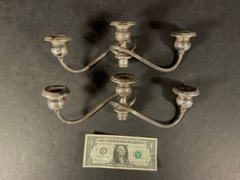Pr Gorham Sterling Silver 2 Branch Candelabras