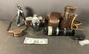 1970s Nikon 35mm SLR Camera And Accessories